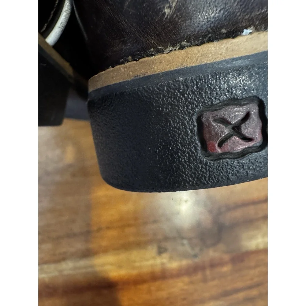 Twisted X Cross Boots Western Leather Red Brown Little‎ Boys 8.5 M